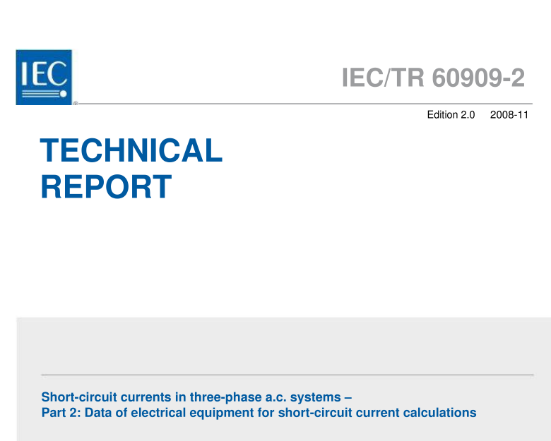 IEC TR 60909-2:2008 pdfダウンロード