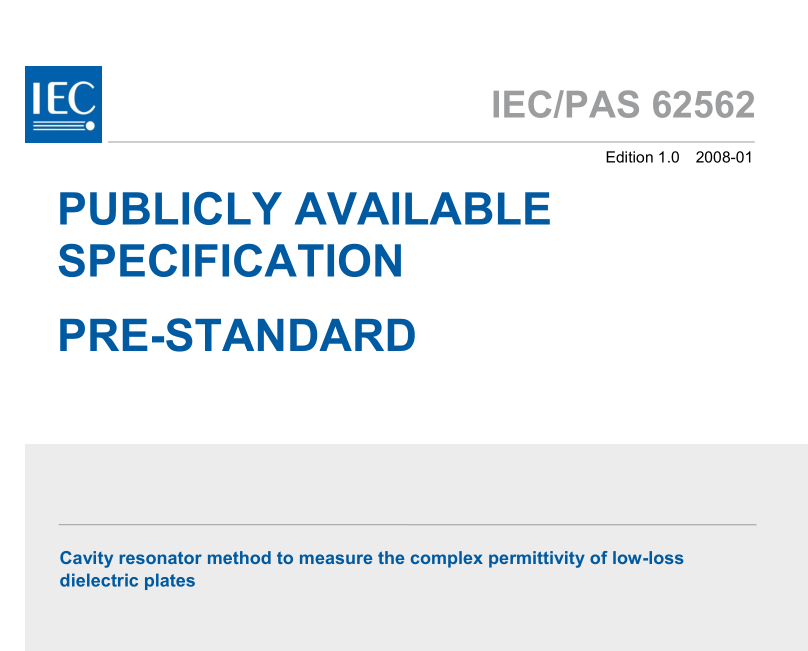 IEC PAS 62562:2008 pdfダウンロード