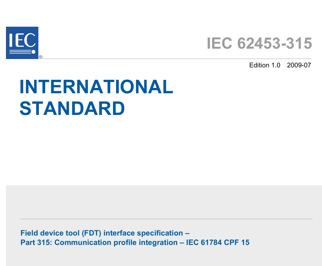 IEC 62453-315:2009 pdfダウンロード