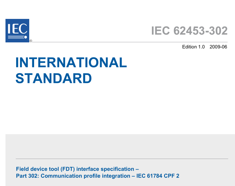 IEC 62453-302:2009 pdfダウンロード
