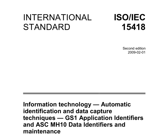 ISO IEC 15418:2009 pdfダウンロード