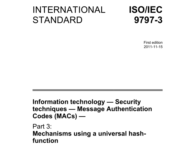 ISO IEC 9797-3:2011 pdfダウンロード