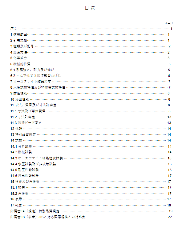 JIS G3459:2016 pdfダウンロード