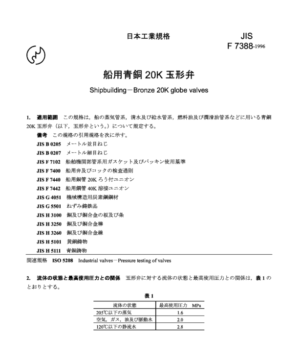 JIS F7388:1996 pdfダウンロード