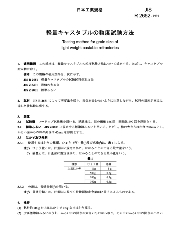 JIS R2652:1991 pdfダウンロード